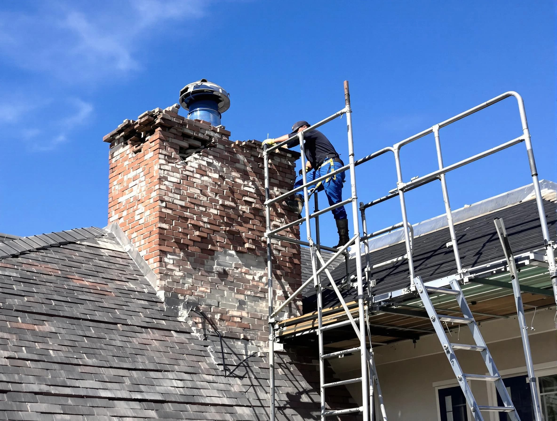 Rebuilding a chimney structure by Albuquerque Chimney Sweep in Albuquerque, NM