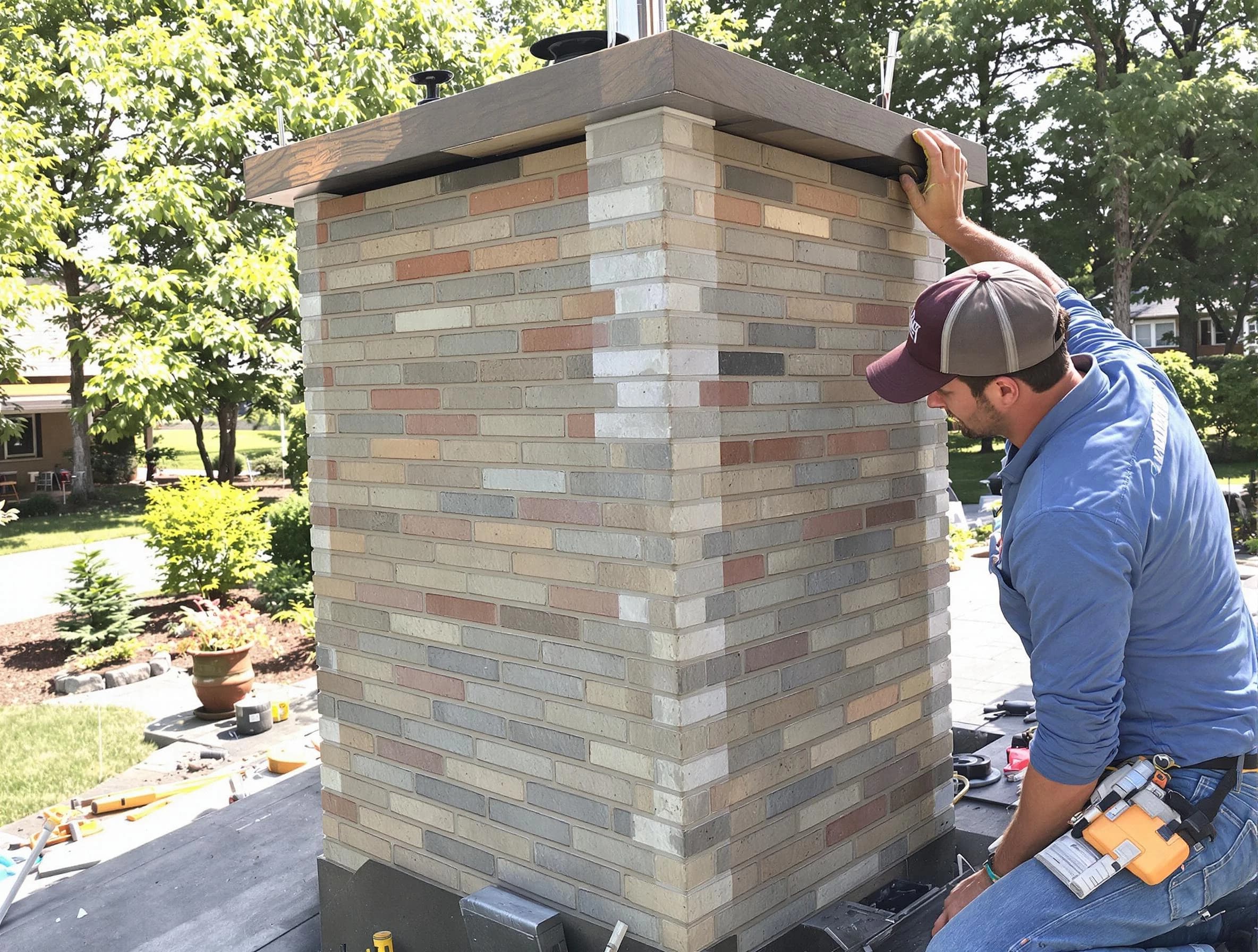 Albuquerque Chimney Sweep completing a modern chimney remodel in Albuquerque, NM