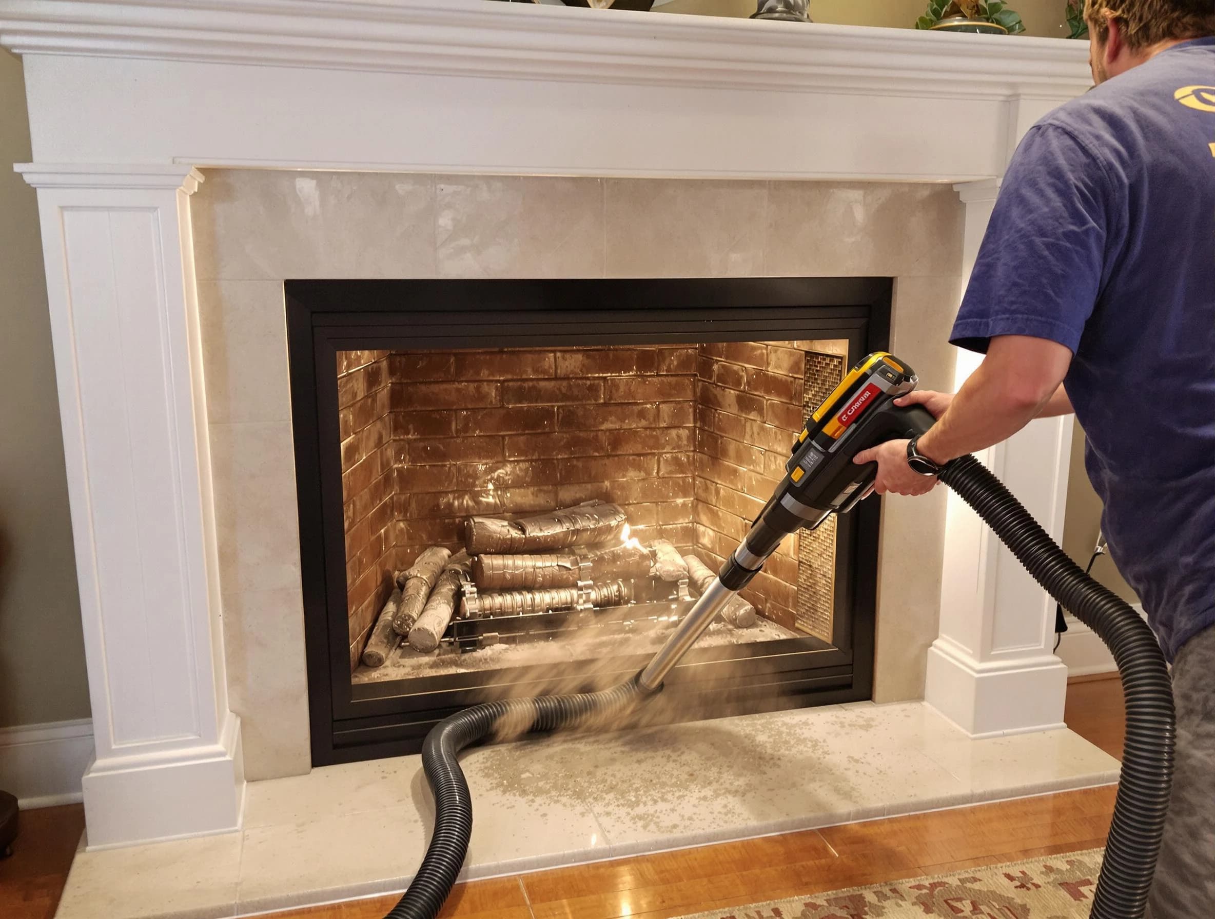 Fireplace cleaning performed by Albuquerque Chimney Sweep in Albuquerque, NM