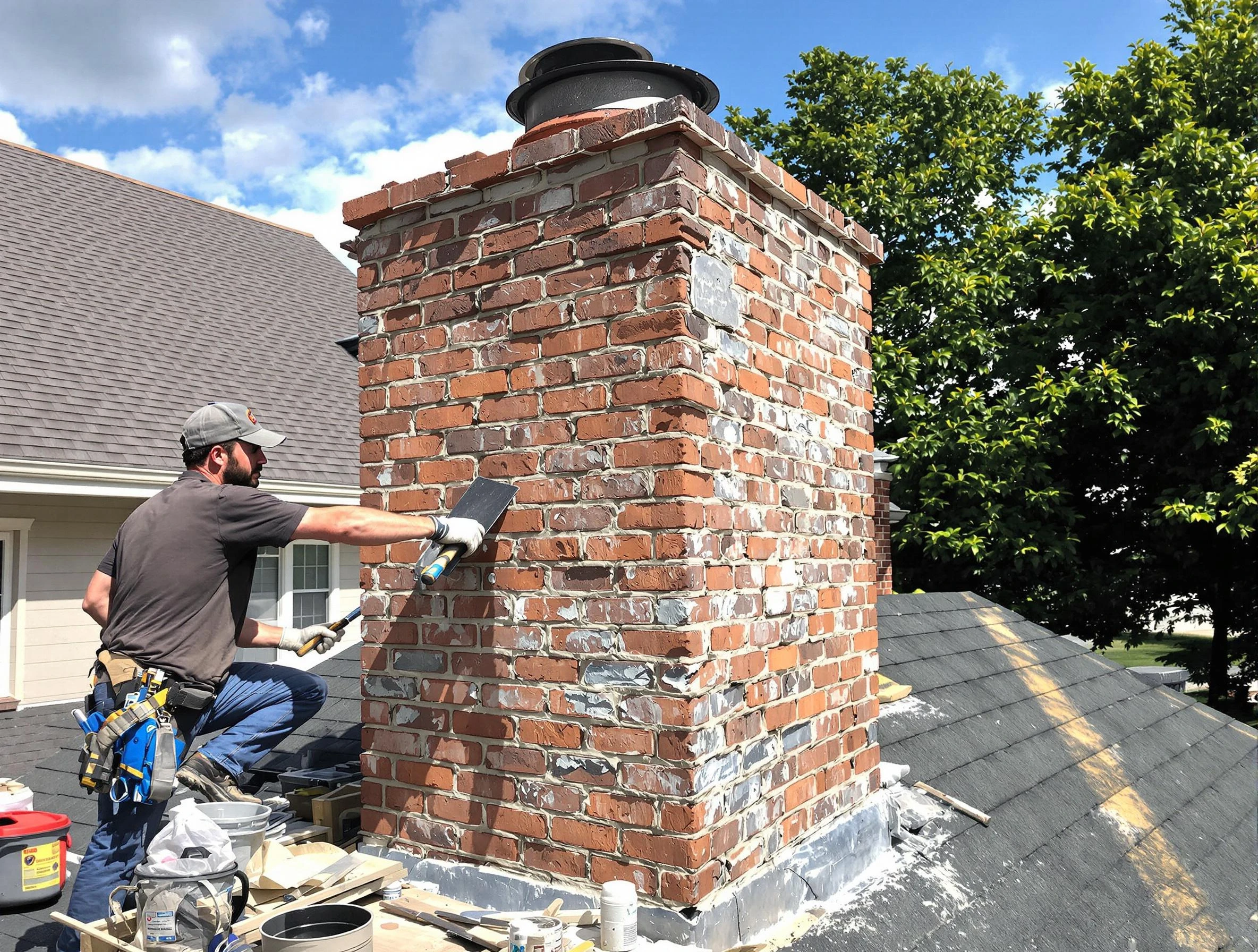 Completed chimney rebuild by Albuquerque Chimney Sweep in Albuquerque, NM
