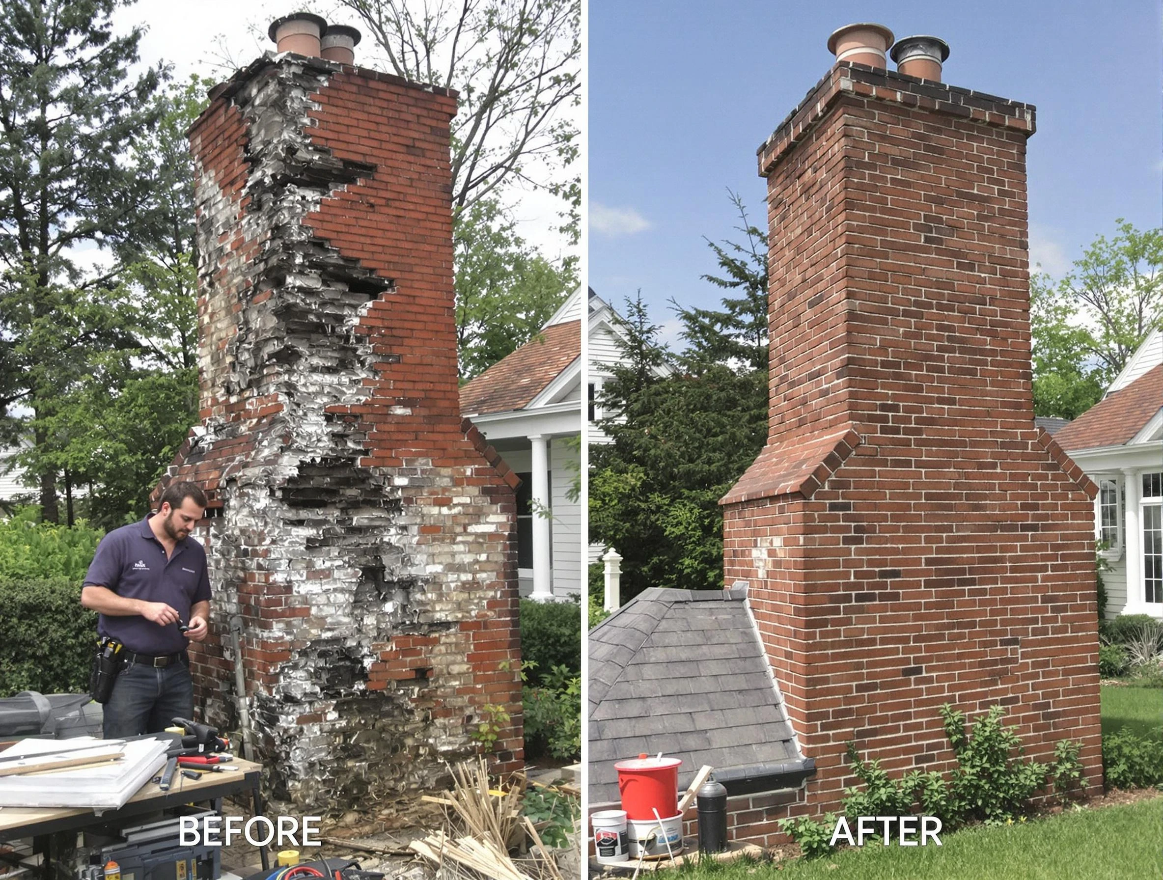 Albuquerque Chimney Sweep performing a full chimney restoration in Albuquerque, NM