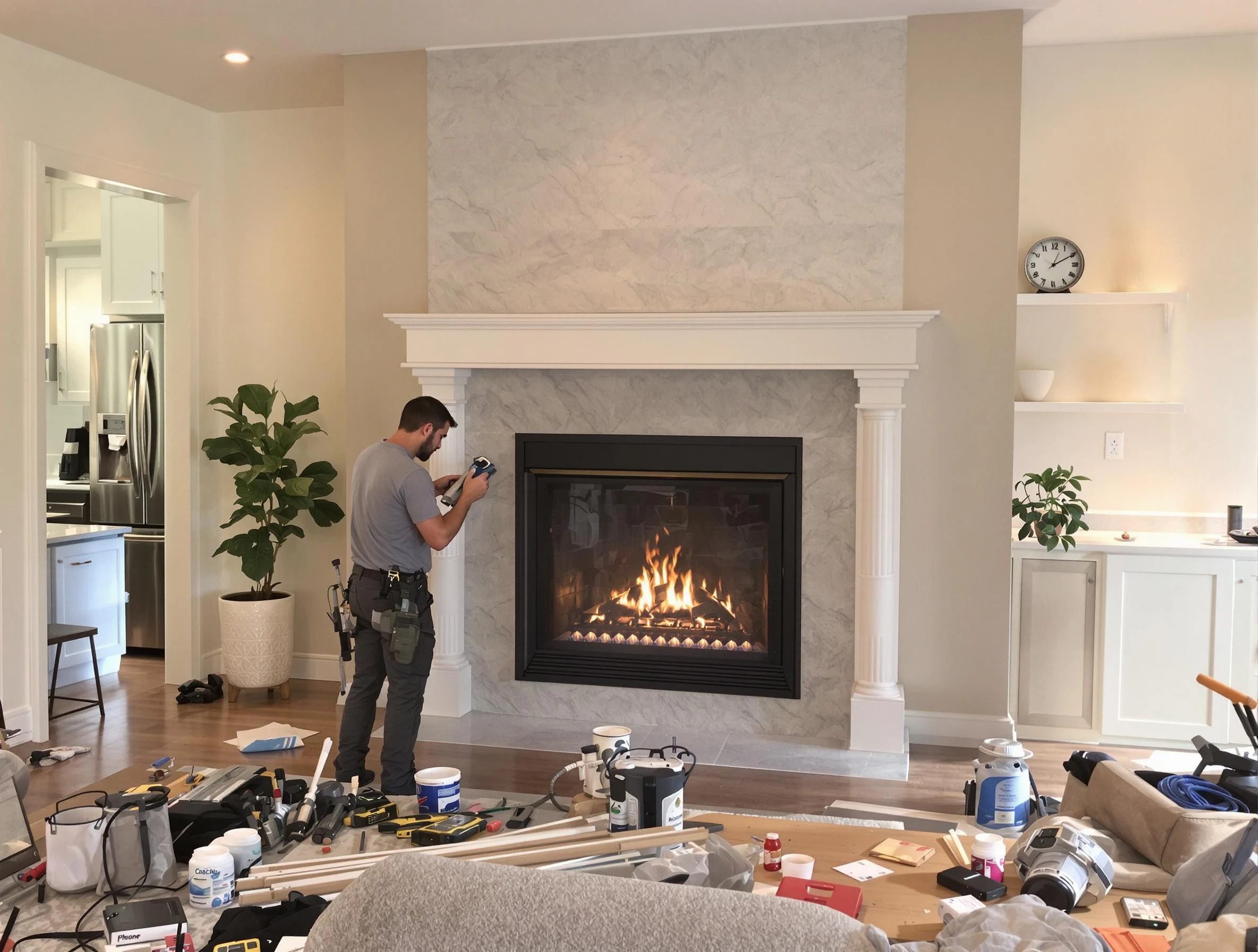 Newly installed fireplace by Albuquerque Chimney Sweep in Albuquerque, NM